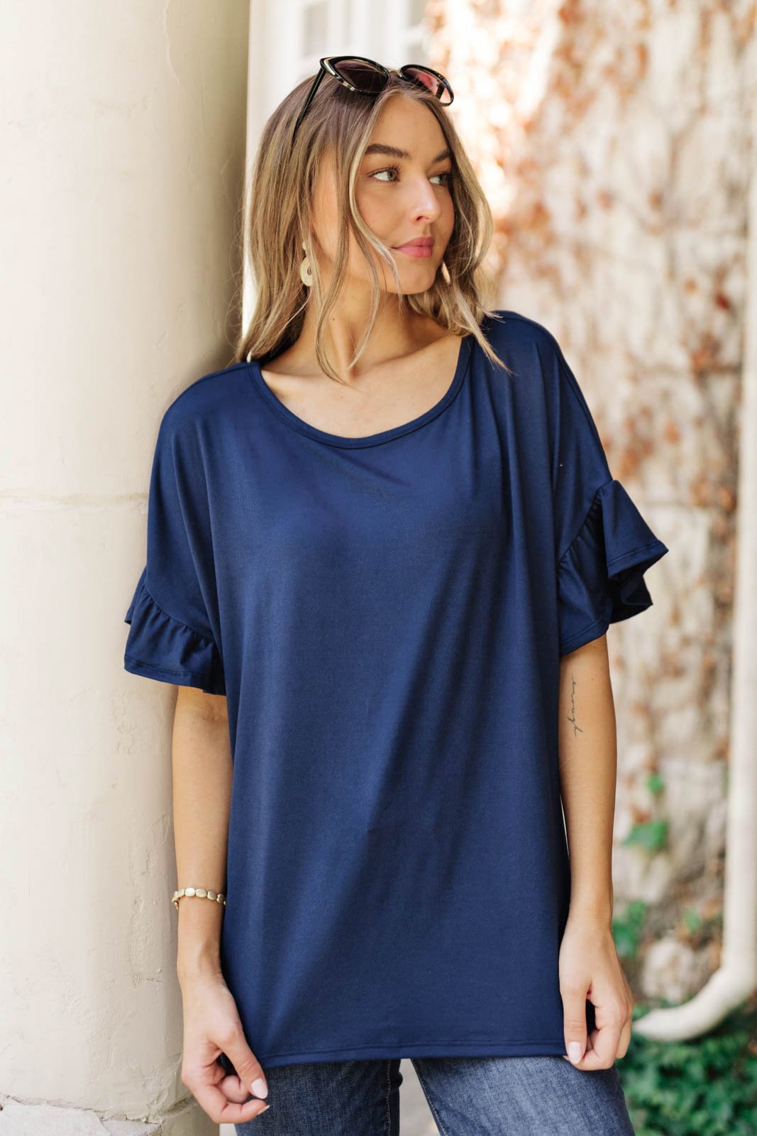 Twisted Luck Top in Navy