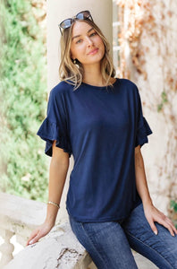 Twisted Luck Top in Navy