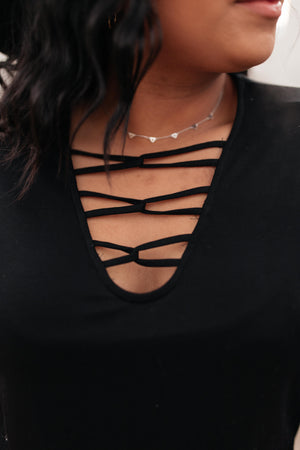 Unique Neckline Top in Black