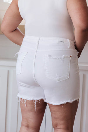White Out Distressed Shorts
