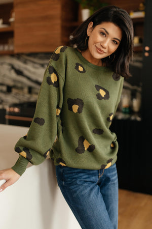 Winter Greens and Spots Sweater
