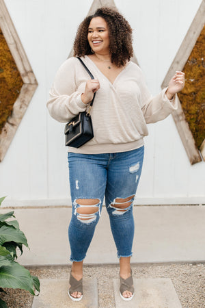 Wrapped In Waffle Knit Top