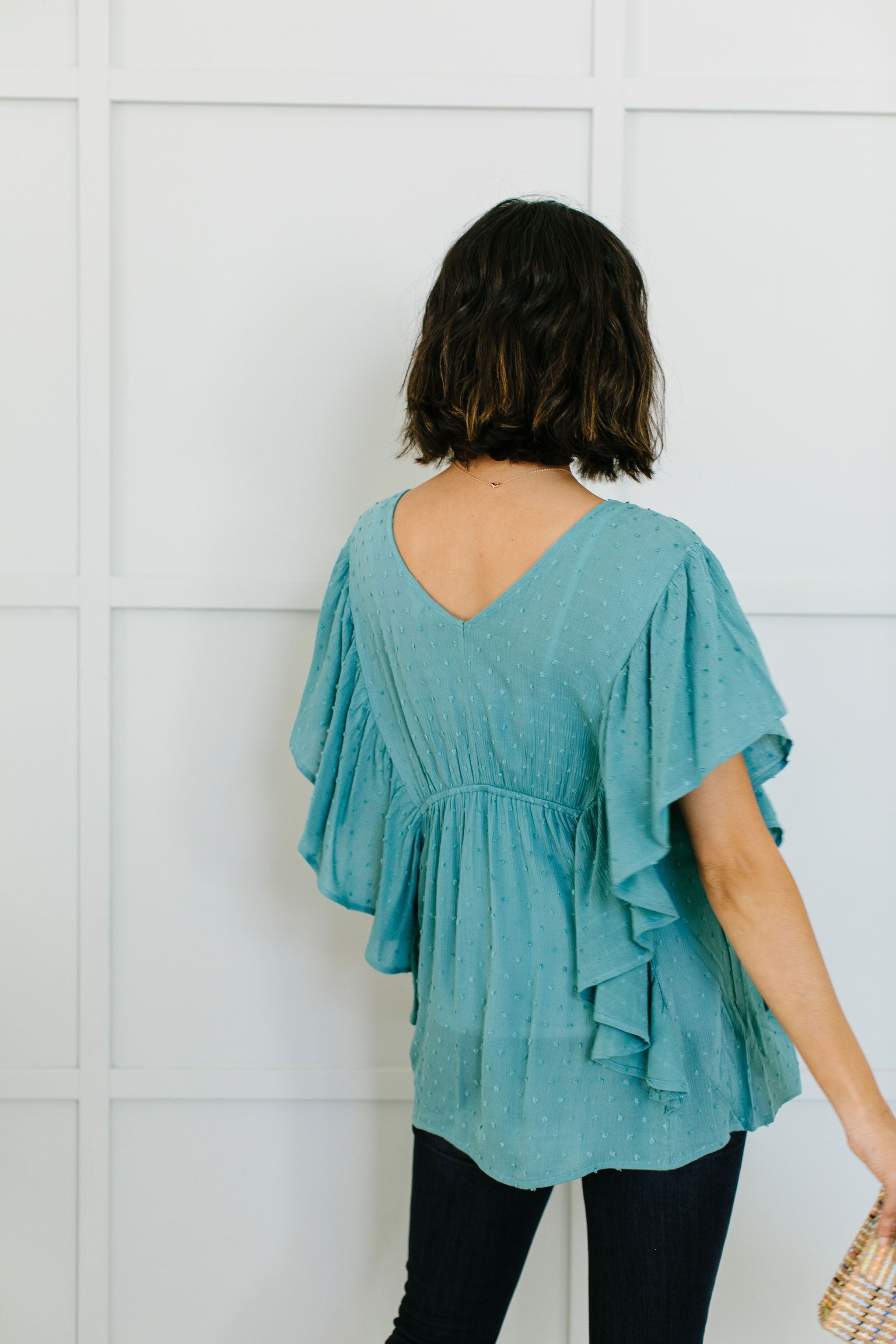 Fly Away Home Blouse In Dusty Teal