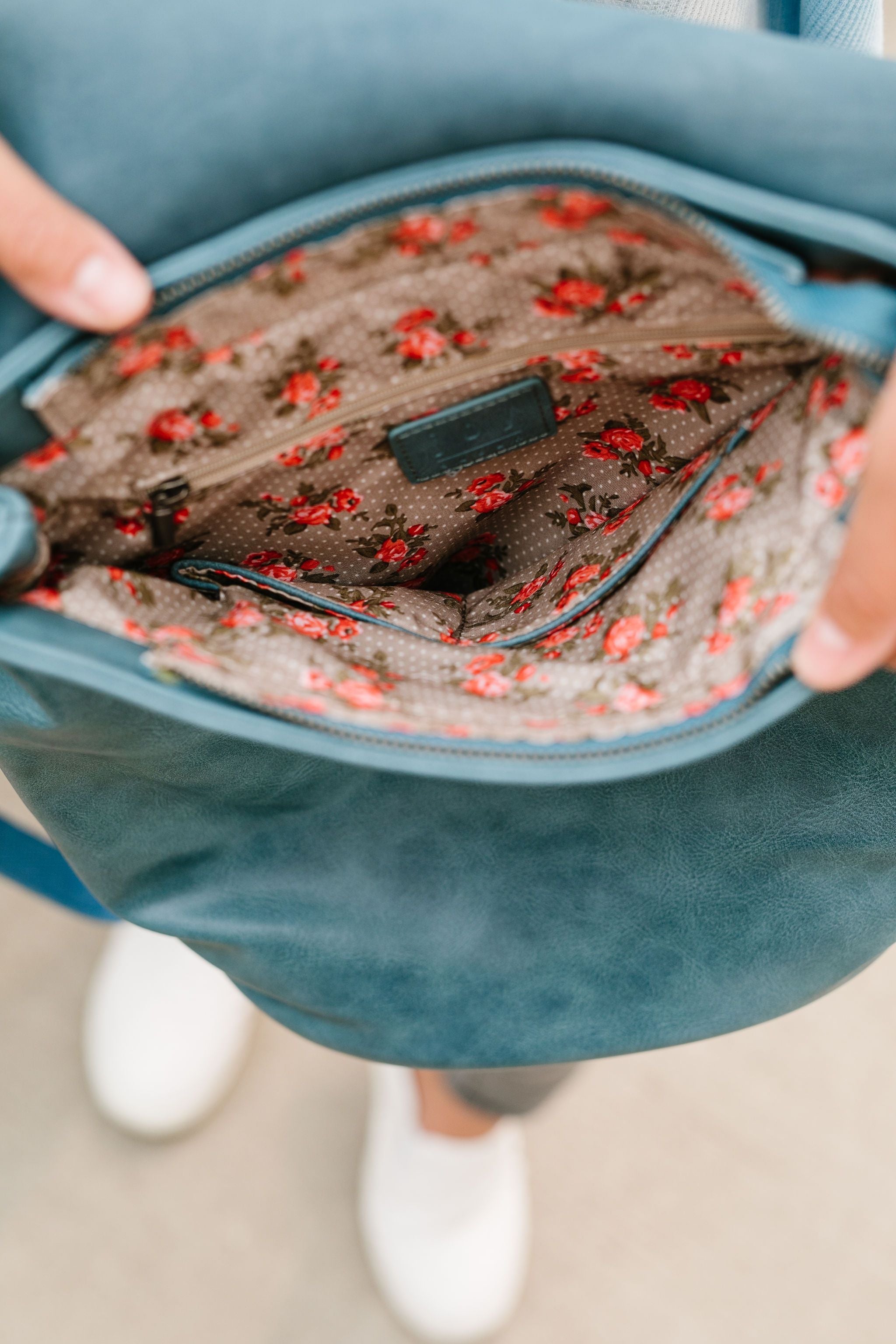 Girl On The Go Backpack In Faded Denim