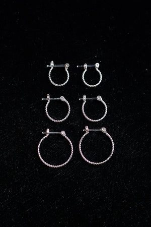 Hoops Galore Set In Silver
