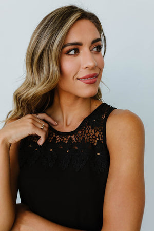 Lace & Shoulders Above The Rest Top In Black
