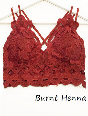 Lacey and Layered Bralette in Red
