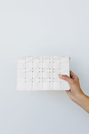 Woven Vegan Leather Clutch